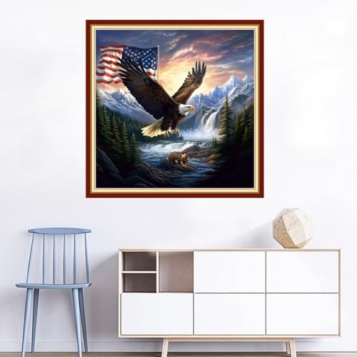 Joyhoor Cross Stitch Kits for Beginners Stamped Cross-Stitch Supplies Needlework preprint Embroidery Kits for Adults DIY Needlepoint Kits Embroidery Patterns 11CT-Eagle Hunting 18x18 inchs - Image 2