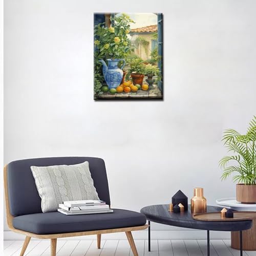 Tucocoo Green Garden Plants Naturecore Painting Paint by Numbers Kits 16x20 inch Canvas Rustic Charm DIY Oil Painting for Kids, Adults Beginner with Brushes Acrylic Pigment Drawings Gift(DIY Frame) - Image 3