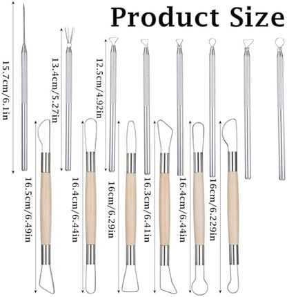Pottery Ribbon Sculpting Tools Kit 14 PCS Clay Carving Tools - Image 2