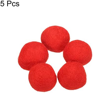 PATIKIL Wool Felt Balls Beads Wool Felting Pom 3cm 30mm Red for Home Crafts Handcrafts Project DIY Pack of 5 - Image 3