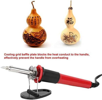 Wood Burning Pen, 7PCS 30W Pyrography Pen Wood Burning Kit with 5 Interchangeable Heads for Wood Soldering and Pyrography - Image 4