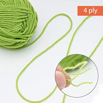 NICEEC 300g Soft Assorted Colors Yarn 100% Acrylic 870yds -Spring Green - Image 4