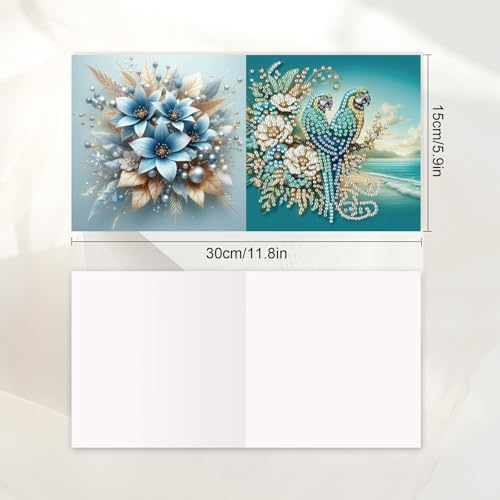 JISHSHAY 6 PCS Bird Butterfly Diamond Painting Greeting Cards Good Morning Diamond Art Birthday Cards with Envelopes Gem Art Gem Painting Mosaic Kits for Adults for Thanksgiving Anniversary Valentine - Image 2