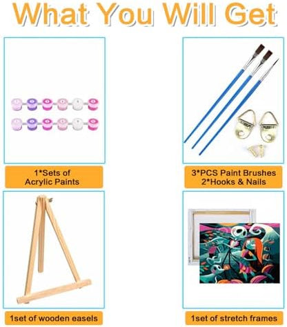 Framed Jack Paint by Numbers Kits for Adults 12x16in with Wooden Easel - Image 6