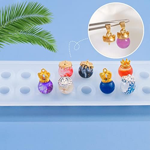 Sphere Resin Mold,20 Beads Silicone Molds, Crystal Ball Epoxy Casting Mould, Jewelry Making Mold for DIY Pendant Necklace Earring Bracelet Ring - Image 3