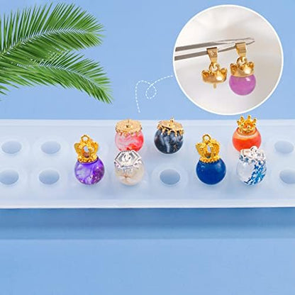 Sphere Resin Mold,20 Beads Silicone Molds, Crystal Ball Epoxy Casting Mould, Jewelry Making Mold for DIY Pendant Necklace Earring Bracelet Ring - Image 3