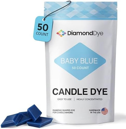 Baby Blue Candle Dye Chips, Soy & Paraffin Candle Making, 50 Pack by Reddig-globyDiamondDye