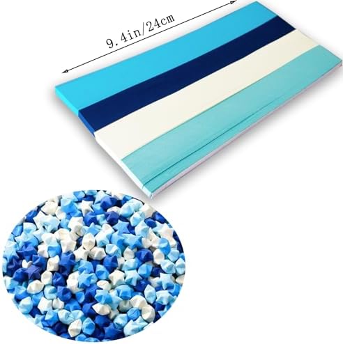 Origami Paper Stars, Colorful Handcraft Origami Lucky Star Paper DIY Paper Arts Creativity Hand Art Crafts (Blue gradient (1350) sheets) - Image 2