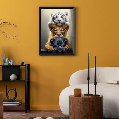 Three Tigers Painting by Numbers Kit for Adults Beginner,11.8X15.7 Inch - Image 3