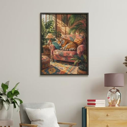Bozfoxa Paint by Numbers Kit for Adults Beginner Tropical Tiger Sofa - Image 4