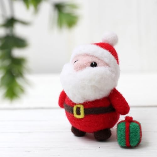 Wizardi Beginner Needle Felting Kit for Adults - Santa. Christmas Felting Kit 7x5.5x4.5cm. Felting Tools. Wool Felting Supplies. Felt Crafts. Wool Felt. F07N8-W11 by Wizardi