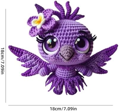 FRANDEK DIY Purple Bird Crochet Kit for Adults, Cute Plush Animal Set - Image 7