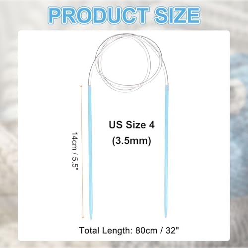 HARFINGTON Size US 4 (3.5mm) Plastic Circular Knitting Needles 32 Inch(80cm) Round Knitting Needle for Handmade Projects DIY Weave - Image 2
