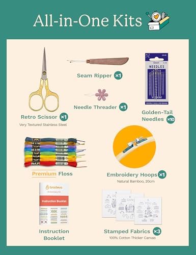 Bradove Beginner Embroidery Kit for Adults and Kids - Image 5
