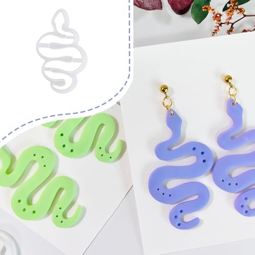 Xaekicr Polymer Clay Cutter Snake Shape – Curvy Clay Earring Cutter for Polymer Clay Jewelry, Bold Clay Tools for DIY Earrings, Halloween Crafts and Y2K Accessories by Xaekicr