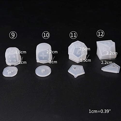 Calsgkspray Epoxy Mold Dice Fillet Shape Resin Molds Digital Game Crafts Epoxy Resin Casting Molds for DIY Crafts Keychains Jewelry Making Jewelry Casting Supplies, White - Image 3