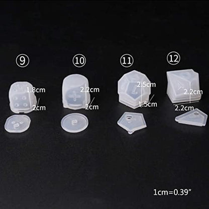 Calsgkspray Epoxy Mold Dice Fillet Shape Resin Molds Digital Game Crafts Epoxy Resin Casting Molds for DIY Crafts Keychains Jewelry Making Jewelry Casting Supplies, White - Image 3