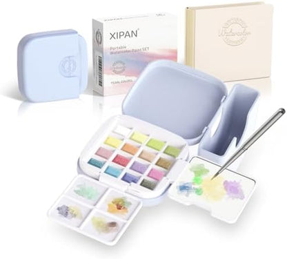 Mini Watercolor Paint Set, Compact Travel Art Kit with 16 Colors by ReliableAffordableQuality