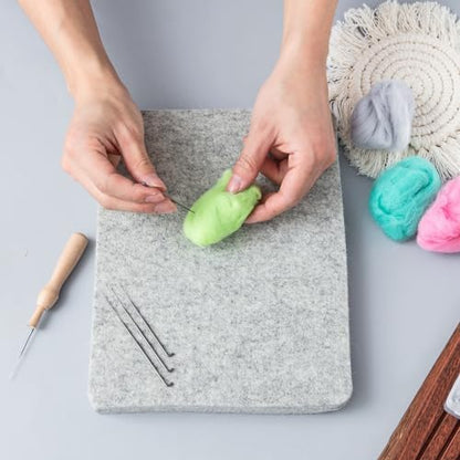 Amylove 4 Pcs Needle Felting Pad Needled Felting Mat Wool Supplies Thick Firm Base Woolen Block for Beginners Crochet Knitting Projects Kit Tool, Gray (8 x 10 x 1 Inch) - Image 4