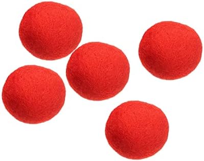 PATIKIL Wool Felt Balls Beads Wool Felting Pom 3cm 30mm Red for Home Crafts Handcrafts Project DIY Pack of 5 by PATIKIL