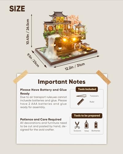 DIY Miniature House Kit Dollhouse Kit for Adults Chinese Wonderland - Image 3