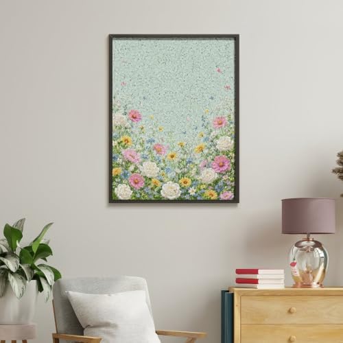 Paint by Numbers Kit for Adults Beginner Art Decor Mint Garden Floral - Image 4