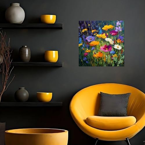 Framed Paint by Numbers Kit for Adults Beginner & Kids Ages 8-12 Flower Adult Paint by Number Kits on Canvas with Easel Floral Painting by Numbers for Adults with Frame DIY Painting Kits 8x8 Inch - Image 3