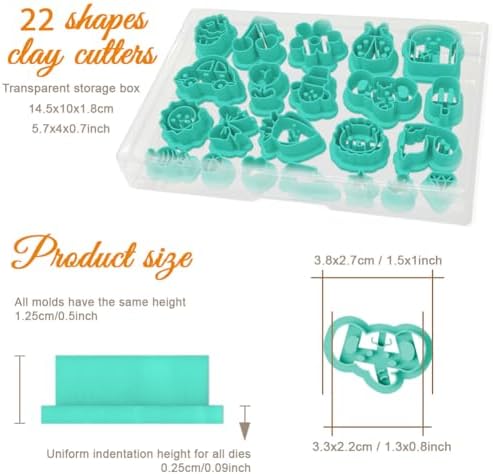 ORIGACH 22 Pcs Cute Elements Polymer Clay Cutters Set - Image 2