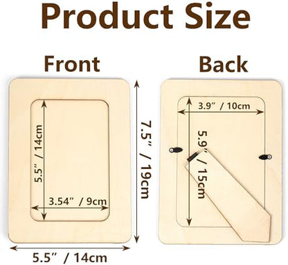 Lesnala 6 Pcs Unfinished Wood Picture Frame Crafts DIY Kits with Stickers - Image 5