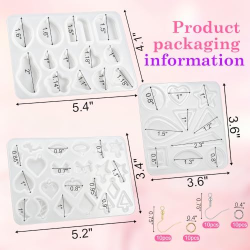 Resin Earring Molds Kit with Holes, 43PCS Silicone Jewelry Making Set - Image 6