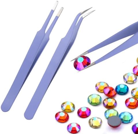 11 Pcs Silicone Resin Mold Tools Set Stirring Needle Spoon Tool Tweezers Precision Kit, Anti-Static Electronics Tweezers Set for Resin Art Crafts,Jewelry Making,Epoxy Casting Molds-Rose Red & Purple - Image 5