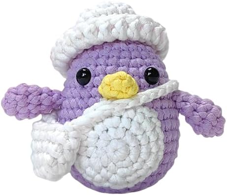 Wadukud Purple Penguin Crochet Kit for Beginners, DIY Crochet Animal Kit for Adults, Crochet Starter Kit with Step-by-Step Video Tutorials, Craft Gifts for Girl Kids - Image 7