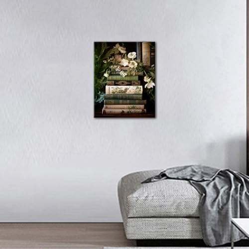 TUMOVO Paint by Numbers for Adults Vintage Still Life Painting Kit with Flowers and Books DIY Canvas Painting for Adults Beginners with Acrylic Paints and Brushes for Home Decor 16x20 Inch - Image 2