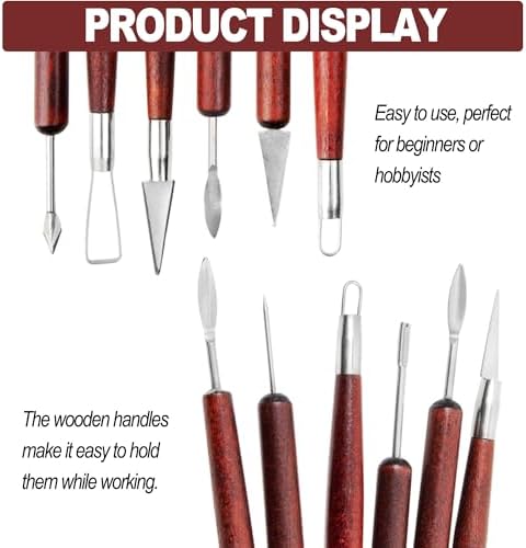 LINPHCEY 6-Piece Clay Sculpting Tools Set Perfect for Polymer Air Dry Modeling Clay Beginners & Professionals Ideal for DIY Pottery & Ceramics Tools for Clay Sculpting & Crafting - Image 3