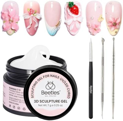 Beetles 3D Gel Nail Art,White 3D Sculpting Gel for Nail Art & Sculpting Pen by beetlesGelPolish