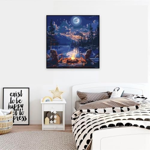 VIGEGU Landscape Paint by Numbers Kit for Adults Beginner,Easy Adult Paint by Number Kits on Canvas DIY Painting for Beginners Art by Numbers for Home Wall Decor 16x16 Inch - Image 3