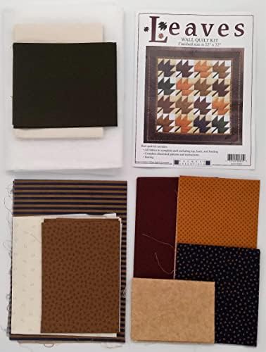 Wall Quilt Kit by Rachel's of Greenfield, Leaves Wall Quilt Kit 22''x22'', Wool Felt Hanging Quilt Kit, Ivory - Image 2