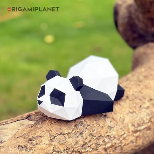 3D Panda Papa Origami Paper Craft Kit, Fun DIY Pre-Cut 3D Paper Art Model for Teens & Adults, Easy Handmade Animal Figurine Sculpture Gift Set for Bookshelf Decoration - Image 4