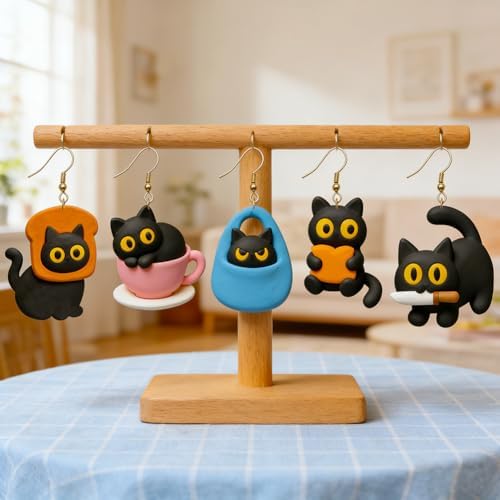 14Pcs Cat Polymer Clay Cutters Set Clay Earrings Cutters for Adults Polymer Jewelry Cutter with Earrings Accessories DIY Craft Supplies - Image 3