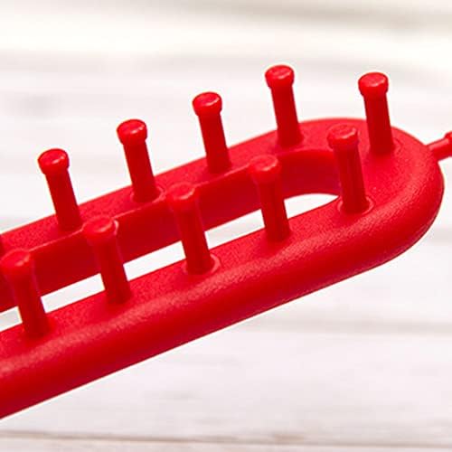 Knitting Loom Kit, Rectangle Weaving Looms Set with a Crochet Hook and Needle, Quick Scarf Hats Maker DIY Crocheting Handmade Craft Kit for Knitting Lovers Beginners(26cm,Red) - Image 4
