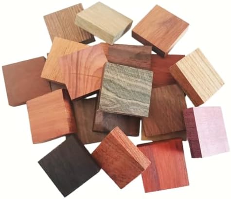 DEUXPER Exotic Wood Blocks, Ring Blank, 4x4x1cm, 21Pcs by DEUXPERHandicraftStudio
