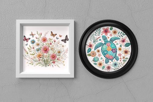 HKLIOPU Stamped Cross Stitch Kits - Hobby Turtle Floral Embroidery Starter Kit for Adult Beginners, 11CT Needlepoint Cross-Stitch Patterns Dimensions Kit Arts and Crafts 16x16 inch - Image 5