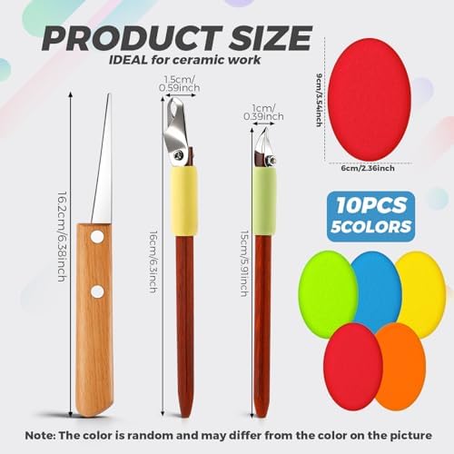 Leriton 2 Pack Clay Carving Tools Pottery Scrapers, Set 2, Multicolor - Image 2