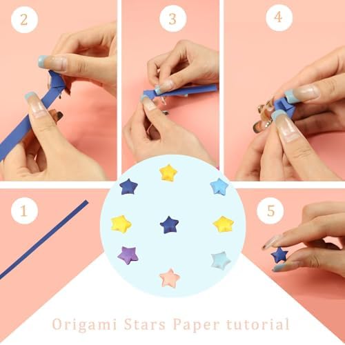 3024 Sheets Origami Paper, 27 Colors Double Sided Paper Star Strips - Image 3
