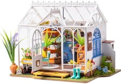 Rowood DIY Miniature House Kit,Mini Dollhouse KIt,Mayberry Street Craft Model Kits for Adults with LED,Birthday Gift/Home Decor for Family Friends-Dreamy Garden House - Image 6