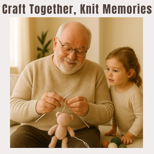 Yarnique Wool Bear Knitting Kit – Real Wool Amigurumi Kit for Adults with Video Tutorials | DIY Bear Crochet & Knitting Kit with Tools | Holiday Gift Craft Set（Overall - Image 4