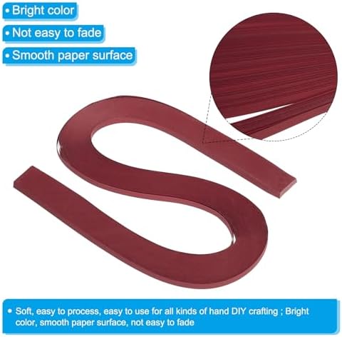 PATIKIL 360pcs Quilling Strips Paper 3/16"(5mm) 21"(54cm) Origami Paper Quilling Strip for Art DIY Hand Craft Christmas, Wine Red - Image 3