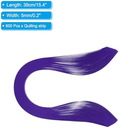 PATIKIL Quilling Strips Paper 600pcs 5mm 39cm Origami Paper Quilling Kits for Art DIY Hand Craft Christmas, Dark Purple - Image 2