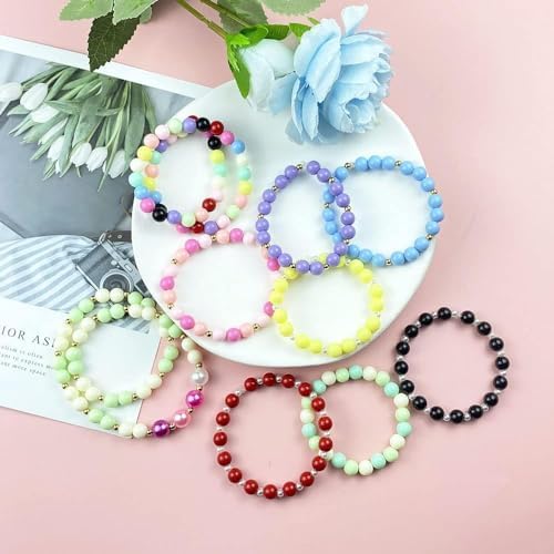 40pcs Acrylic Round Beads for Crafts 20mm Resin Candy Color Spacer Beads with Hole for Jewelry Making Sewing Crafts Decoration Necklaces Bracelets Earrings Supplies(White) - Image 6