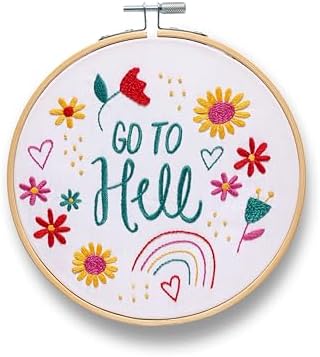 FUNATIC Go to Hell Funny Embroidery Kit for Adults by FUNATIC
